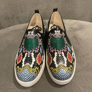 Fergalicious Slip-on Shoes "Shortly" | Rainbow Snakeskin | Size 9